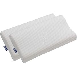 Oreiller Viscoélastique Cervical Avec Design Ergonomique Thérapeutique, 67 X 35 X 13 Cm, 2 