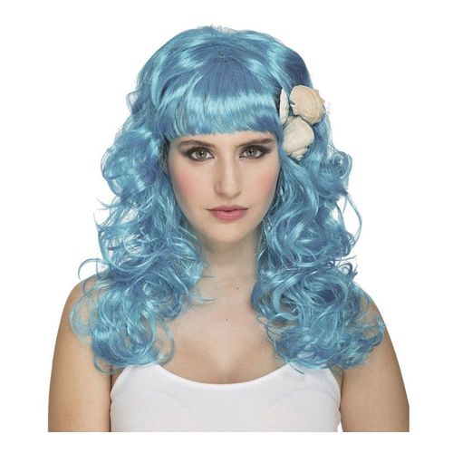 Perruque Petite Sirène Bleue Avec Coquillages (Taille Unique)