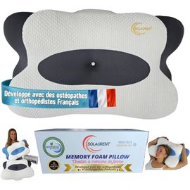 Oreiller Ergonomique Cervical - Orthopédique - Cervical - Oreiller - Mémoire De Forme - Coussin Ergonomique Cervical - Oekotex - Certi-Pur - Toutes Positions 