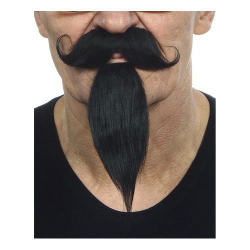 Moustache Anglaise Avec Bouton Noir (Taille Unique)