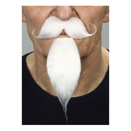 Moustache Anglaise Avec Bouton Blanc (Taille Unique)