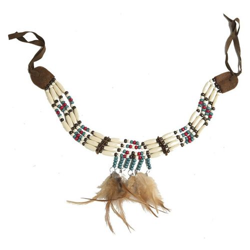 Collier Indien Avec Des Plumes (Taille Unique)