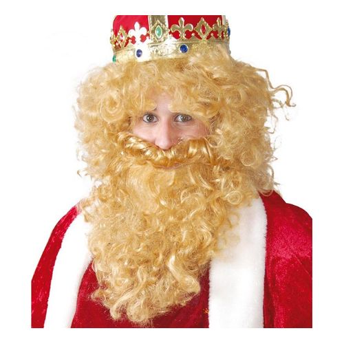 Perruque Et Barbe Du Roi Blonde (Taille Sans Taille)