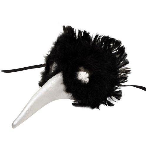 Masque De Plumes V?Nitien Avec Bec En Argent (Taille Sans Taille)