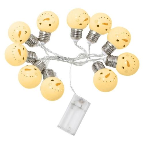 Guirlandes Lumineuses Led Bonhomme De Neige, Fil De Cuivre Flexible, Décoration De Bonhomme De Neige De Noël, Lumières Féeriques À Piles