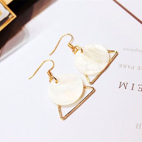 Boucles D'oreilles En Forme De Triangle En Cuivre Pour Femme Et Fille, Bijoux Simples, Bon Marché, À La Mode, Vente En Gros, Cadeau