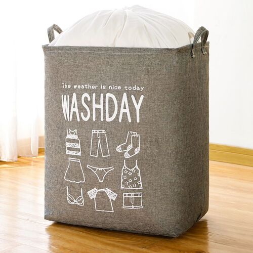 Panier à linge de rangement Super grand, pliable, 75l, avec couvercle à cordon, étanche, pour jouets et vêtements