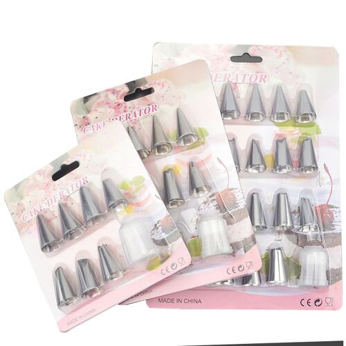 Ensemble De Bouche De Décoration En Acier Inoxydable, 24 Pièces, Bouffantes De Gâteau, Crème À Fleurs À Presser, Outils De Décoration De Pâtisserie