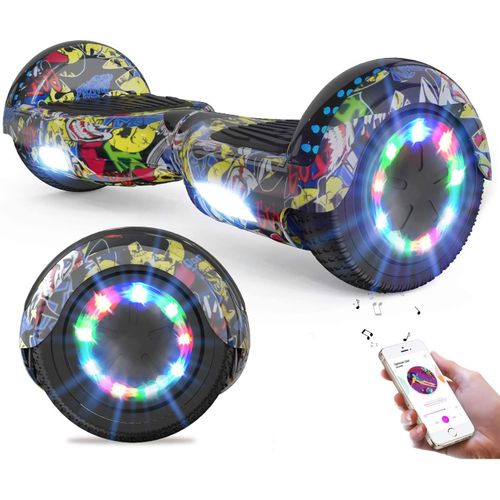 Rcb Hoverboard 6.5 Pouces Gyropode Pour Enfant Et Ados Bluetooth-Musique/Led-Roue Clignotante Moteur 2 * 350w Puissant Meilleur Cadeau Pour Les Enfants - Hip-Hop