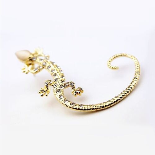 Boucles D'oreilles Manchette D'oreille En Biscuits, Boucles D'oreilles Lézards Gecko Exagérées, Or Rose, Document De Luxe Élégant, Mode 2023