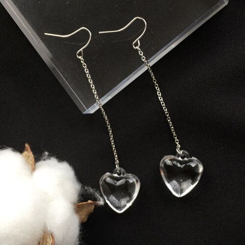 Boucles D'oreilles Pompon En Verre Transparent Pour Femmes, Bijoux Longs, Luxe, Mode, Personnalité, Amour, Vente En Gros, Cadeau, Chaud