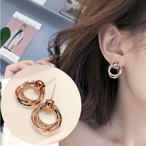 Boucles D'oreilles Géométriques En Or Rose Pour Femmes Et Bol, Bijoux Ronds En Clip, Cadeau De Ix, Nouvelle Mode 2023
