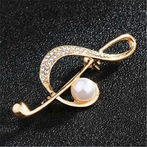 Broches En Cristal De Signes Musicaux, Broche De Perle Simulée, Épinglettes, Notes De Musique, Fête De Chanteur, Cadeaux De Bijoux Interdites
