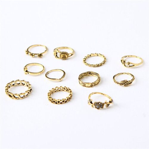 Ensemble De Matiques Bohèmes Rétro Pour Femmes Et Filles, Bijoux Punk, Cadeau De Charme, Fleurs, Cuir Chevelu, Lune, Midi, Vintage, Fête, Nouveau, 11 Pièces Par Ensemble