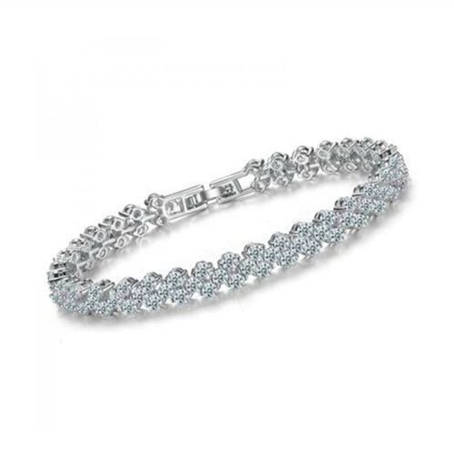 Femmes Bracelets Mode Style Romain Cristal Bracelets Argent Plaqué Bracelets Pour Femmes Fête Mariage Pop Accessoires