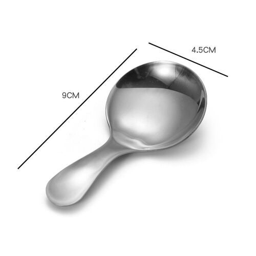 Cuillère À Manche Court En Acier Inoxydable Pour Enfants, Cuillère À Tête Ronde Mignonne, Cuillère À Thé Pour Crème Glacée Dessert, Accessoires De Cuisine, Ustensiles De Cuisine