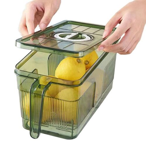 Boîte De Rangement Des Aliments Au Réfrigérateur, Bacs Transparents, Conteneurs De Tri Avec Couvercle Et Poignée, Armoire De Cuisine, Organisateur De Congélateur