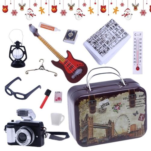 Ensemble de valises miniatures pour maison de poupée, accessoires pour meubles, décorations de noël, cadeaux pour la famille et