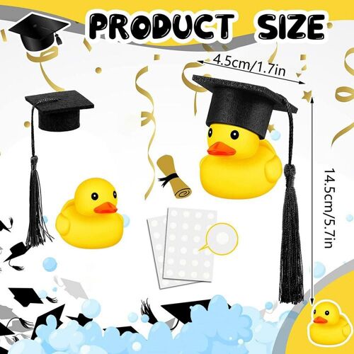 Chapeau de graduation en caoutchouc souple mignon, mini chapeau de graduation, fournitures de décoration de fête scolaire, noir