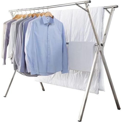 Séchoir à linge pliable en acier inoxydable pour intérieur et extérieurrangement facile2,38 m