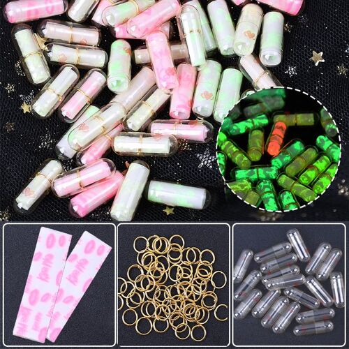 Capsule de message Shoous en bouteille transparente, pilules de lettre d'amour avec rouleau de papier, capsules de Press, cadeau de fête Leon, 100 pièces, 50 pièces