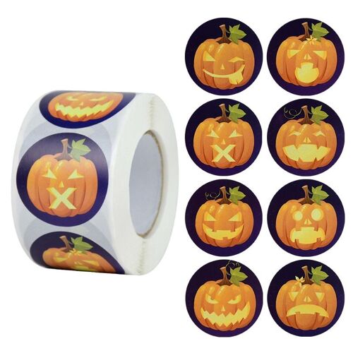 Autocollants de scellage en papier auto adhésifs, 500 pièces/rouleau, 1.5 pouces, Halloween citrouille sorcière, sacs de bonbons, étiquettes autocollantes pour emballage cadeau