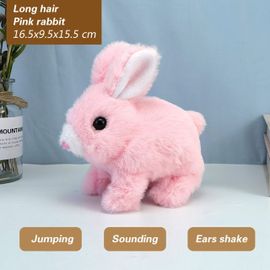 Jouet Électronique En Peluche Lapin Pour Enfants, Animal De Compagnie Robot, Lapin Électrique Mignon, Marche, Saut, Course, Oreilles Tremblantes, Cadeaux D'anniversaire