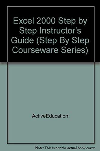 Microsoft Excel 2000 Step By Step Courseware Trainer Pack (Step By Step Courseware Series)