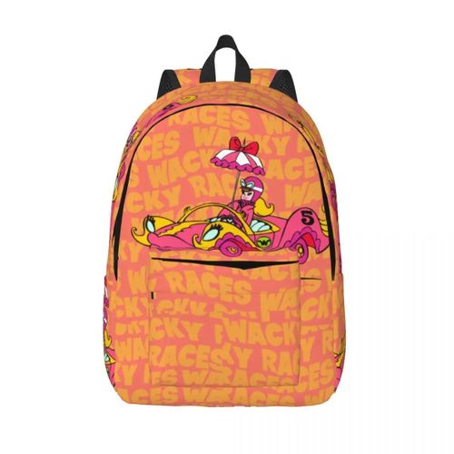 Sac de rangement grande capacité pour la rentrée scolaire, motif courses folles, ideal pour les filles et les enfants.