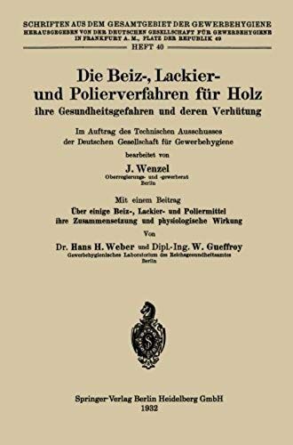 Die Beiz-, Lackier- Und Polierverfahren Für Holz Ihre Gesundheitsgefahren Und Deren Verhütung