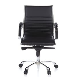 Siège De Bureau / Fauteuil De Direction Parma 10, Cuir Noir, Chromé Hjh Office