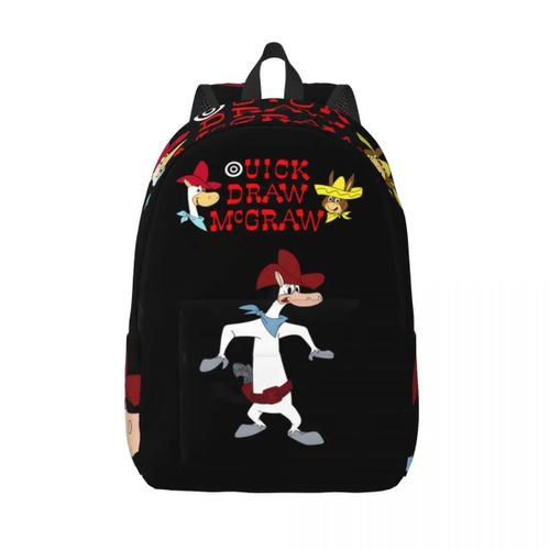 Sac de maternelle Afraid Q-Quick Draw McGraw Show pour femmes et enfants, bandoulière réglable pour le travail, le bureau, pour les cadeaux, sac à livres de grande capacité