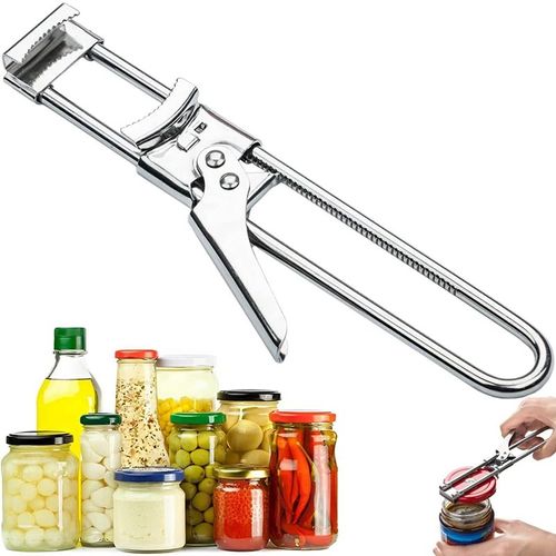 Ouvre-Boîte Multifonctionnel Réglable En Acier Inoxydable, Élimine L'arthrite Les Couvercles De Bocaux Assiste