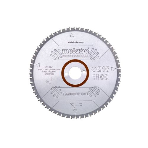Metabo Lame de scie ""laminate cut - professional"", 254x2,6/2,0x30 Z66 FZ/TZ 0° - 628446000