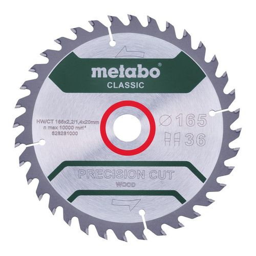 Metabo Lame de scie ""Precision cut - Classic"", 190x2,2/1,4x30 Z48 WZ 15° - 628664000