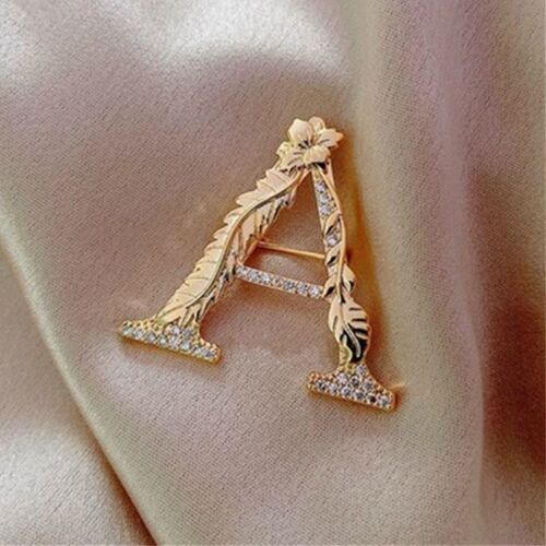 Symdangers-Broches En Cristal De Lettre Anglaise Pour Femmes Et Hommes, Épinglette De Collier Imbibée, Cadeau De Fête, Conception De Mode