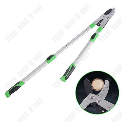 TD Coupe-branche Ébrancheur 66-102 cm Sécateurs télescopiques avec lame en acier SK5 60mm coupe branches les plus epaisses cisaille