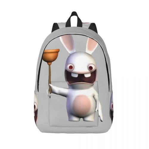 Sac d'ecole Fight R-Rabbids Invasion pour femmes, solide, randonnée, cadeau d'anniversaire, fermeture éclair, sac à dos