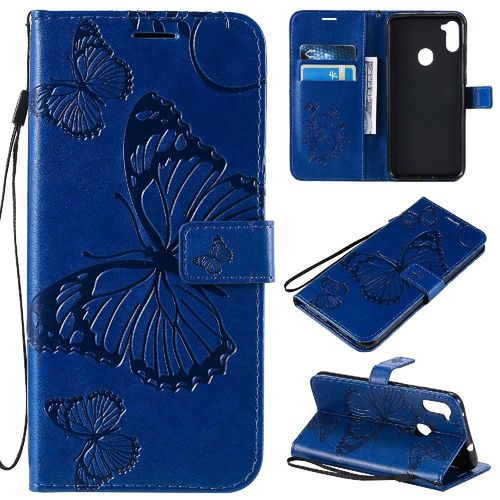 Étui Pour Samsung Galaxy M11 Avec Support De Fente Pour Carte Couverture Magnétique Flip Kickband Couverture Antichoc Cuir Pu - Bleu