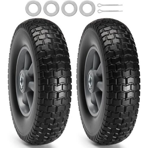 Roues pleines - VEVOR - 254 mm 500 g, lot de 2,charge dynamique 81,6 kg, charge statique 99,8 kg,pour diable,chariot utilitaire