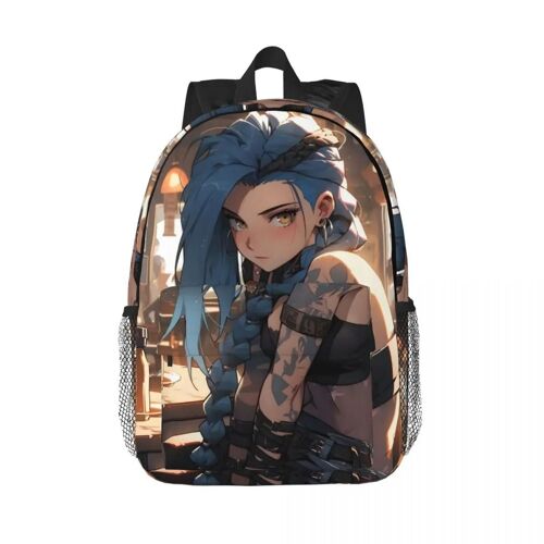 Sac à dos imperméable personnalise Arcane Anime J-Jinx, tendance, pour filles et garcons, pour ordinateur portable, pour l'ecole