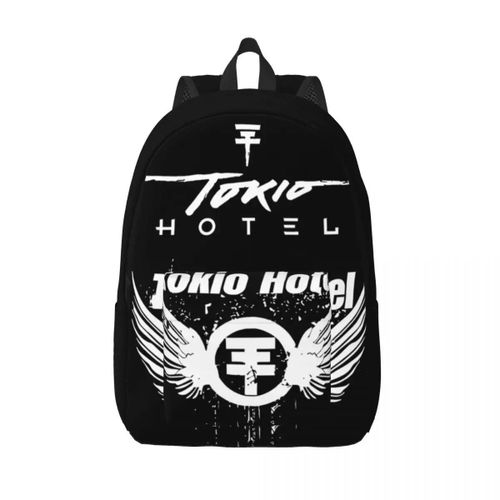 Sac à dos avec logo Tokio Hotel pour homme et femme, ideal pour le travail, le lycée ou le groupe de rock. Sac à bandoulière pour ordinateur portable. Cadeau ideal.