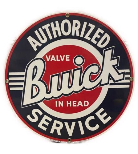 Plaque Emaillée Authorized Buick Service 30cm Tole Email Pub Usa