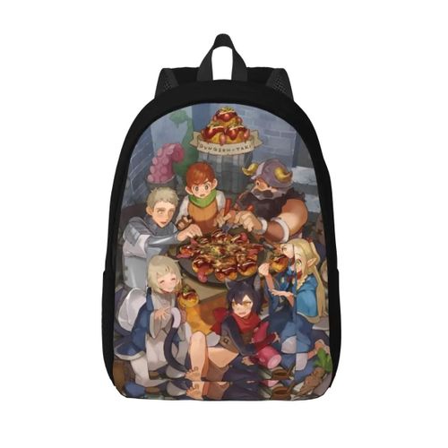 Sac à dos en toile motif dessin anime Délicieux dans Dungeon Meshi, durable, pour etudiant, randonnée, voyage, pour hommes et femmes, pour ordinateur portable