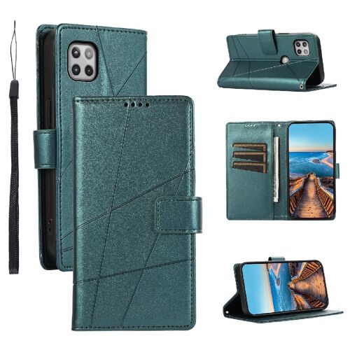 Flip Étui Pour Motorola Moto One 5g Ace Amortissant Les Chocs Antichoc Bicelle Trois Fentes Pour Cartes - Vert