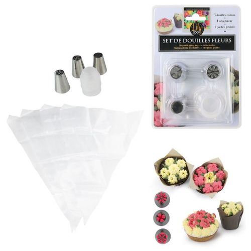 Poche À Douilles Lily Cook Jetable X4 Et 3 Douilles Larges M18