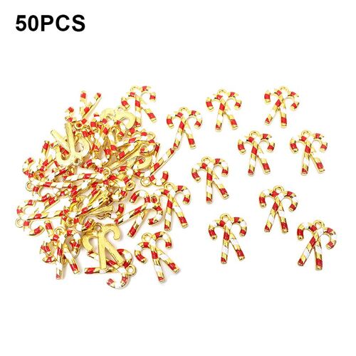 Breloques De Noël En Alliage Émail Mixte, 50 Pièces, Chaussettes Cloche Arbre Père Noël Bonhomme De Neige Pendentif Flocon De Neige Bijoux Diy, Accessoire De Fabrication