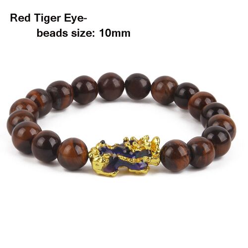 Bracelet Porte-Bonheur Unisexe En Pierre D'obsidienne Pour Homme, Bijou Chinois Fengshui Pi Xiu, Objet De Richesse