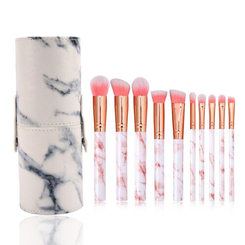 Ensemble De Pinceaux De Maquillage À Poils Souples, Fibres Synthétiques, Poudre, Liquide, Crème, Mélange, Eig88, 10 Pièces 
