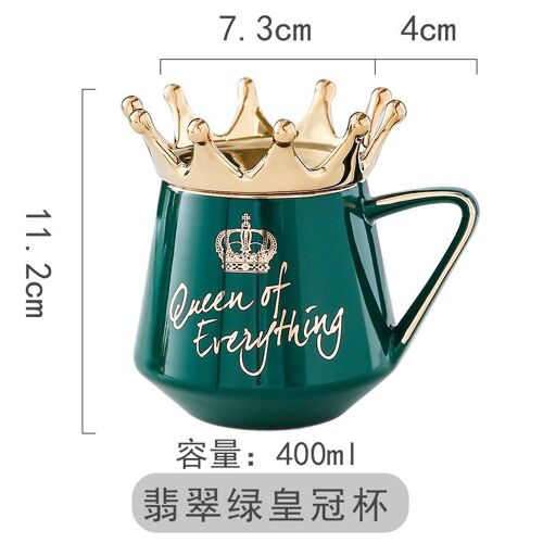Tasse À Café En Céramique, Couronne Créative, Jolie Tasse À Lait Avec Couvercles, Tasse À Thé Ou À Eau, Capacité De 400ml, Cadeau De Noël